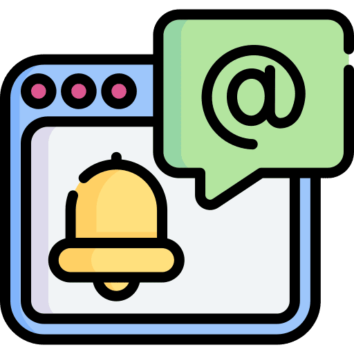 Notification bell speech bubble email web page icon Notification bell speech bubble email web page icon