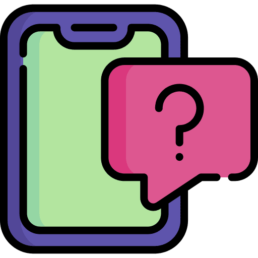 Question mark electronics help smartphone icon Question mark electronics help smartphone icon