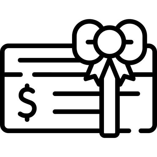 Bank check gift bank check present icon