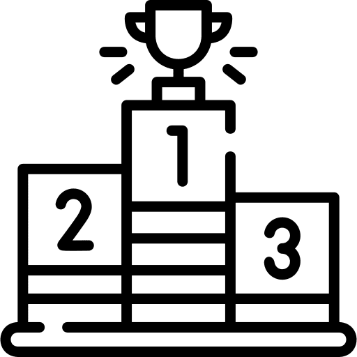 Podium trophy sports and competition position icon