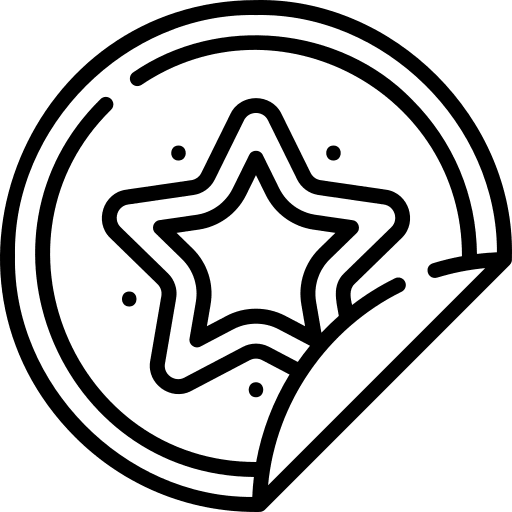 Sticker best star quality icon