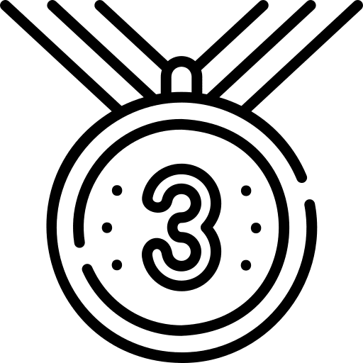 Medal bronze three sports and competition icon