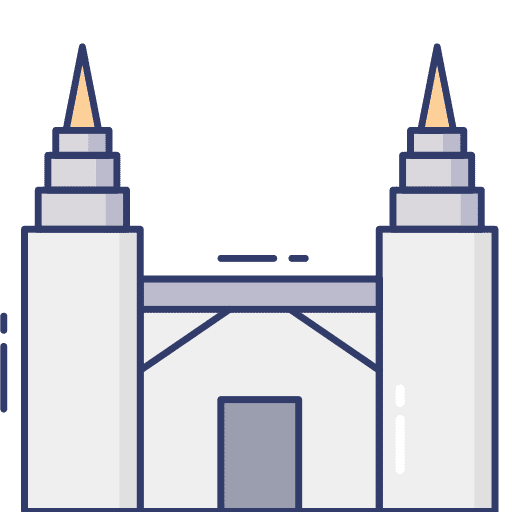 Building architecture and city landmark building icon