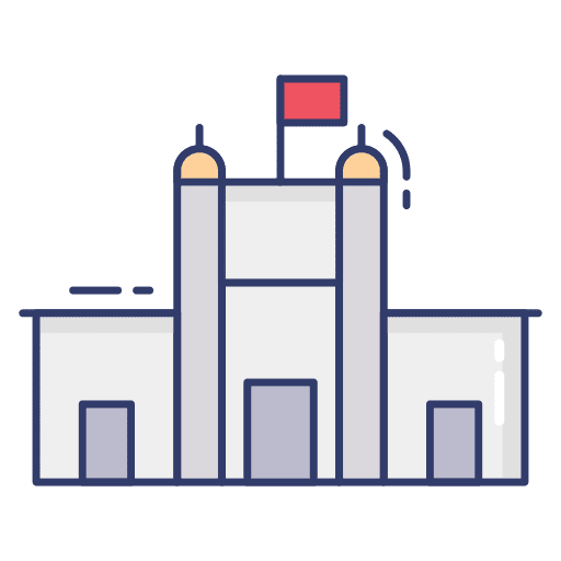 Palace landmark architecture and city building icon