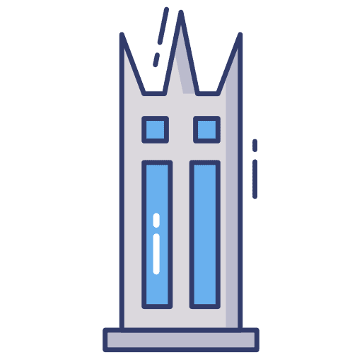 Tower building architecture and city tower icon