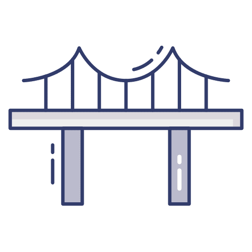 Bridge monument architecture and city structure icon