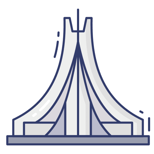 Building architecture and city place monument icon