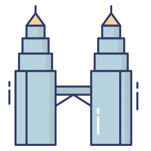 Landmark architecture and city landmark building icon