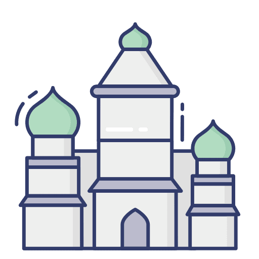 Mosque architecture and city building landmark icon