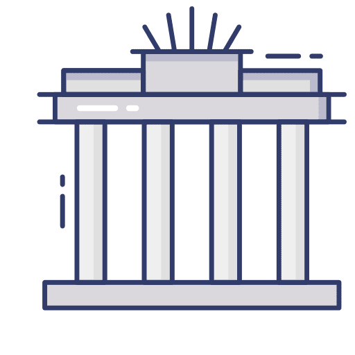 Temple architecture and city building temple icon