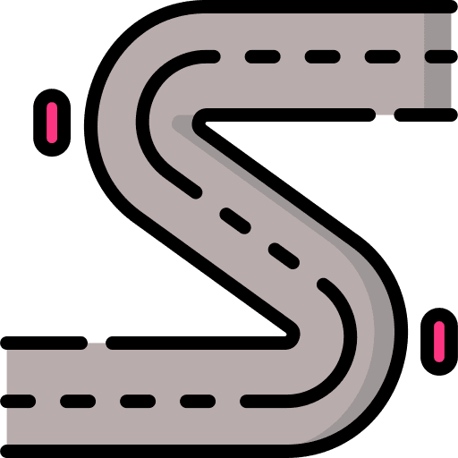 Winding road urban way street icon