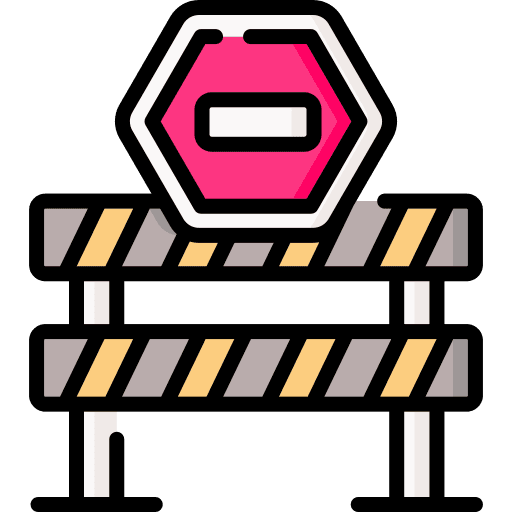 Close forbidden road sign close icon