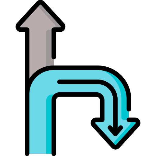 Detour turn right crossing direction icon