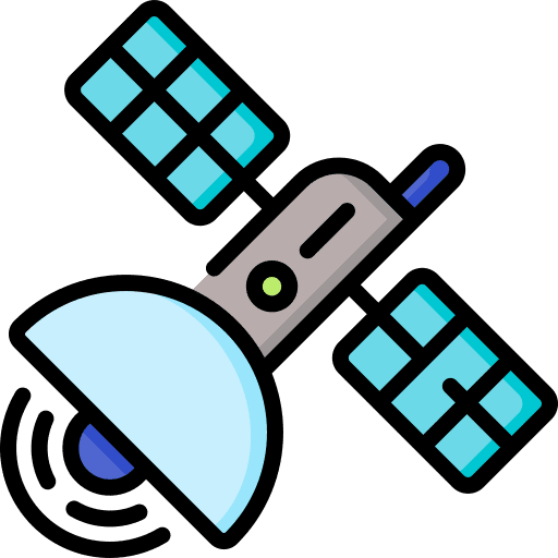 Satellite technology space station electronics icon Satellite technology space station electronics icon