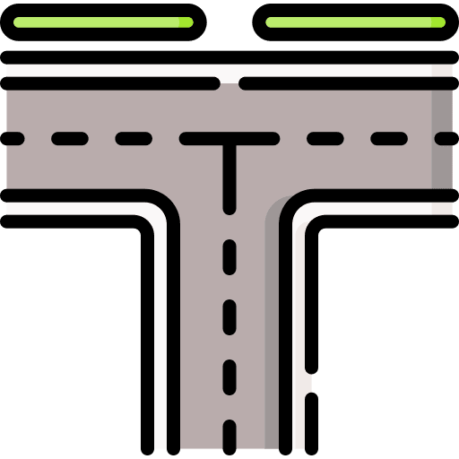 T junction t junction orientation road icon