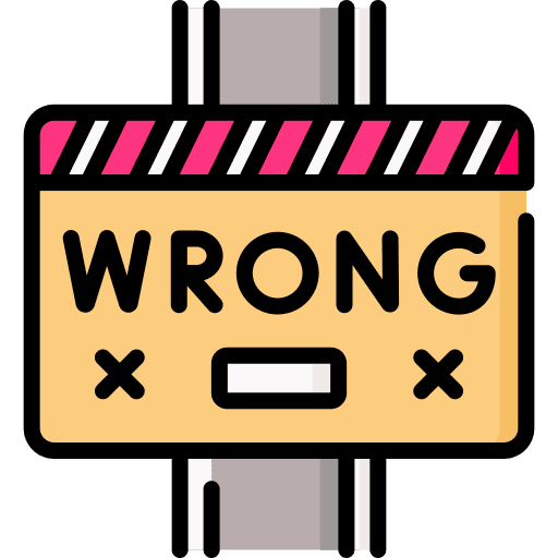 Wrong way position navigation wrong way icon