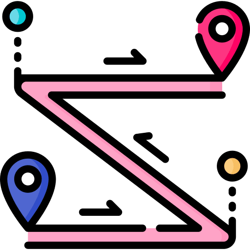Route map point mapping itinerary icon Route map point mapping itinerary icon