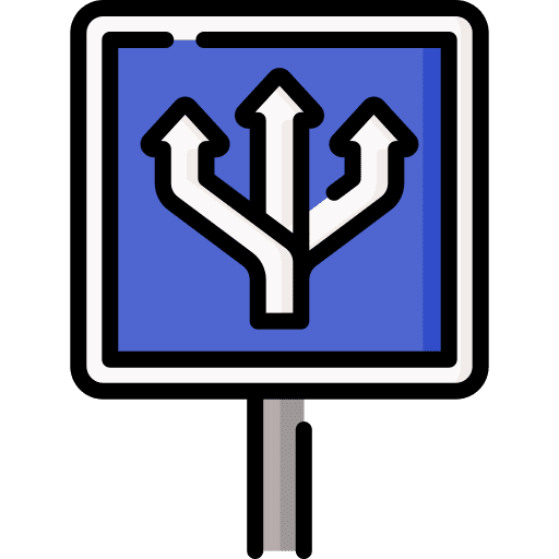 Three way road sign signaling traffic sign icon Three way road sign signaling traffic sign icon