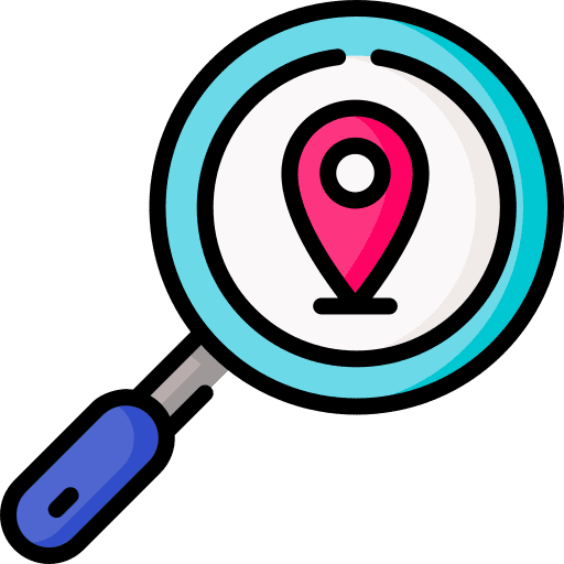 Search map point loupe magnifying glass icon Search map point loupe magnifying glass icon