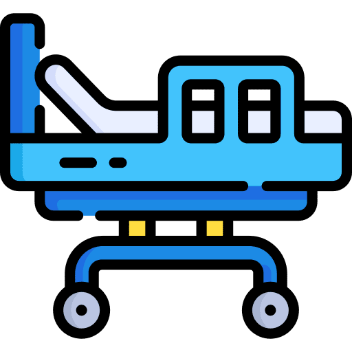Hospital bed patient furniture medical equipment icon