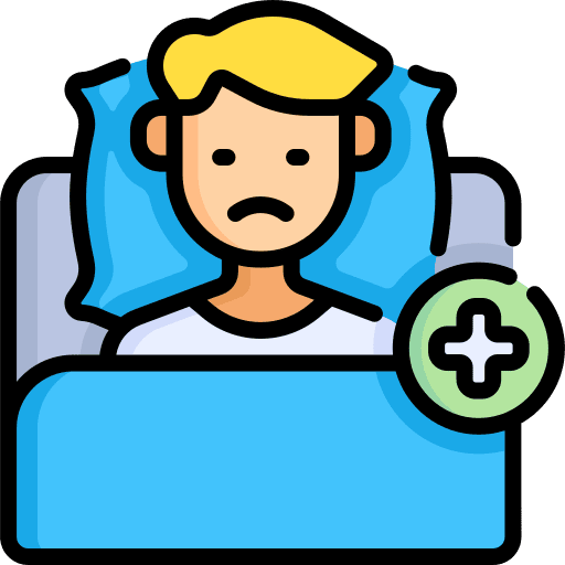 Patient short hair avatar sick icon