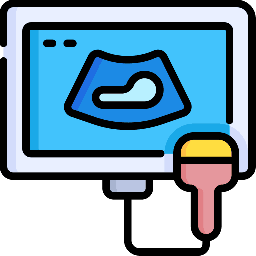 Ultrasound healthcare and medical screen monitor icon Ultrasound healthcare and medical screen monitor icon