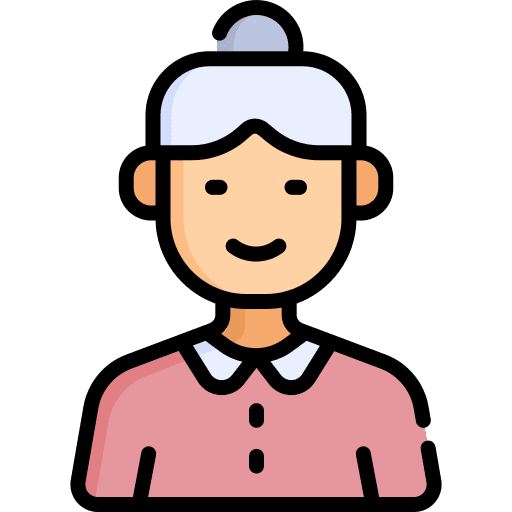 Old woman profile bun person icon Old woman profile bun person icon