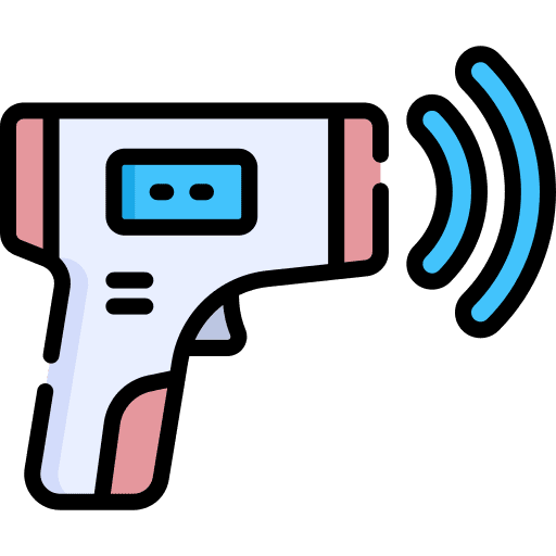 Thermometer gun fever healthcare and medical technology icon Thermometer gun fever healthcare and medical technology icon
