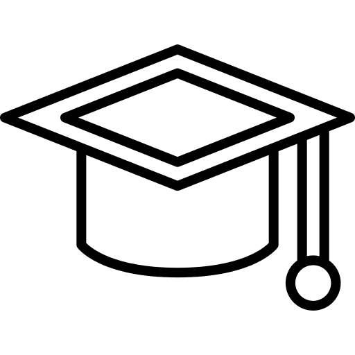 Graduate mortarboard user study icon Graduate mortarboard user study icon