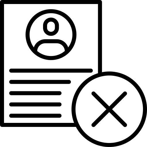 Rejected cancel sheet business and finance icon Rejected cancel sheet business and finance icon