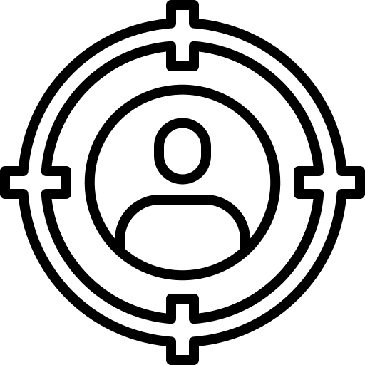 Headhunter aim human resources talent search icon Headhunter aim human resources talent search icon