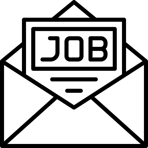 Job offer mailing candidate business and finance icon Job offer mailing candidate business and finance icon