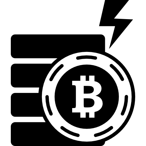Bitcoin electric symbol with a bolt shape bolt electric bitcoins icon