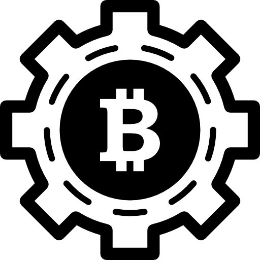 Bitcoin mechanic symbol gear money symbols icon