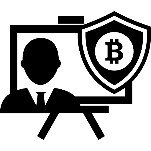 Bitcoin presentation of safety shield shield currency safety icon