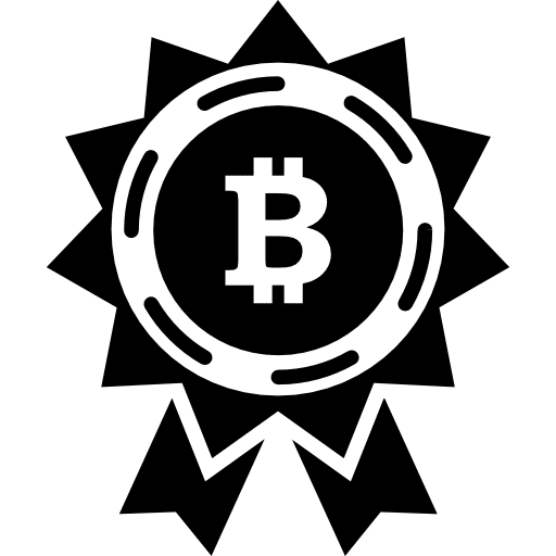 Bitcoin reward label ribbon interface badges icon