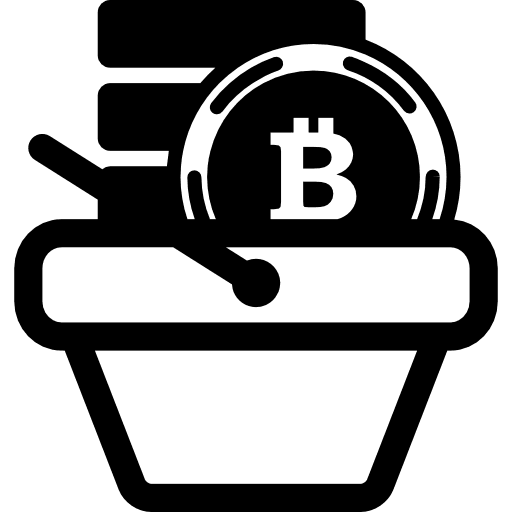 Bitcoin shop online shopping commercial icon