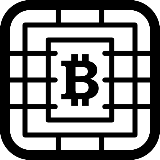 Bitcoin symbol on sim card chip card sim bitcoin icon
