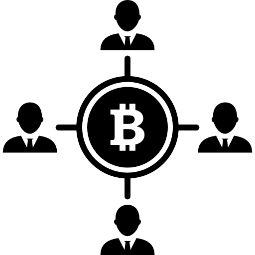 Bitcoin and users connections connections commerce users icon