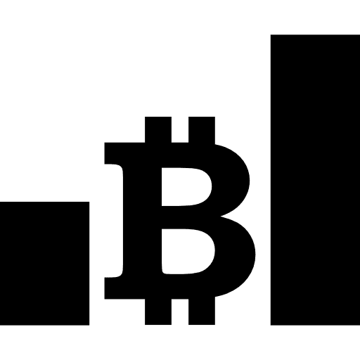 Bitcoin bars ascendant graphic of increasing money increasing money bitcoin icon