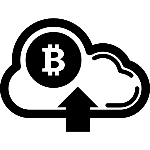 Bitcoin on cloud with up arrow symbol symbol clouds arrow icon