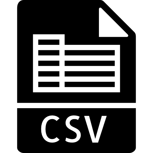 Csv csv format csv file csv file format icon