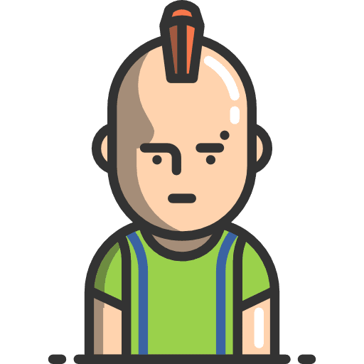 Punk emoticon people boy icon