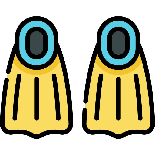 Fins sports flippers diving icon