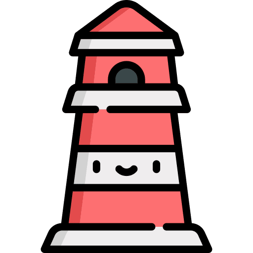 Lighthouse tower light architecture and city icon