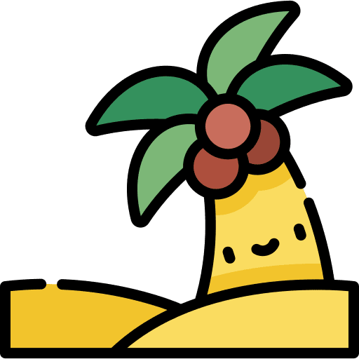 Palm tree nature summertime botanical icon