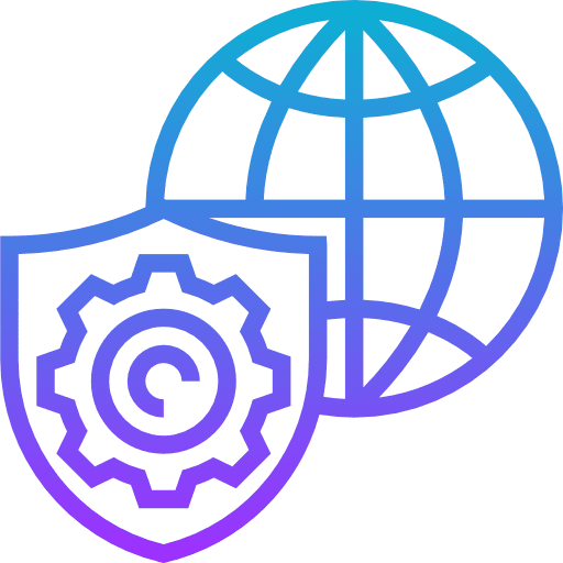 Antivirus antivirus cogwheel worldwide icon