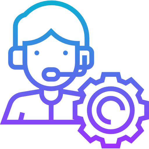 Tech support communications seo and web cogwheel icon
