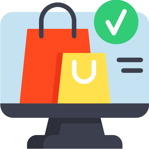 Shopping computer browser online shop icon