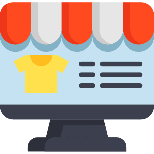 Shopping monitor shop website icon